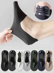 1/5/7 pares de calcetines casuales invisibles y transpirables para hombre, de colores múltiples, de corte bajo y con silicona antideslizante, para primavera/verano