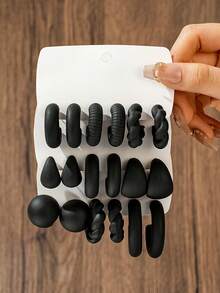 9 件简约时尚 C 形和水滴形耳环，高端独特女士耳环，适合日常佩戴和派对