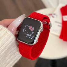 Sanrio 1pc Sanrio Minimalist Fashion Woven Magnetic Clasp Hello Kitty Apple Watch Band Strap, Adjustable Magnetic Clasp Apple Watch Band, Compatible With Apple Watch Series 38/40/41/S10 42/44/45/49/S10 46mm, Apple Watch Ultra/SE/8/7/6/5/4/3/2/1