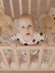 GLLQUEN BABY 2件裝嬰兒床單，中性款，適用於嬰兒床與幼兒床墊，超柔軟微纖維材質，尺寸 47x24x6 英吋 - 花卉 - 查看 6