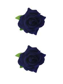 2 piezas Clips de pelo con diseño de rosa de moda, hechos de fibra de poliéster, lindos, adecuados para uso diario, maquillaje, fiestas, y apropiados para todas las estaciones, incluyendo Halloween - A - Ver 11