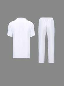 مجموعة من قطعتين للرجال: داشيكي، بنطال ذو خصر مطاطي وقميص كم قصير بجيب وياقة كلاسيكية، ملابس أفريقية، ملابس علوية كاجوال كم قصير وبنطال طويل مجموعة قطعتين، ملابس الشارع، الحفلات، الزفاف، الاستخدام اليومي، المناسبات الثقافية، المراسم التقليدية