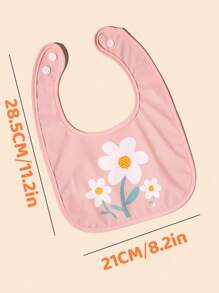 2 Packs Waterproof Baby Bibs With Daisy & Bee Print – Soft, Comfortable & Easy To Clean, Mess-Free Feeding For Infants ,Baberos Impermeables