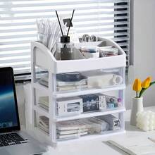 1pc Desktop Drawer Style Stationery Storage Box, Multi-Layer Student Dorm Supplies Organizer Rack, Small Items & Miscellaneous Storage Box, Suitable For Office Supplies, Home Study, Dresser, Jewelry, School Supplies Back To School - Multicolor - View 4