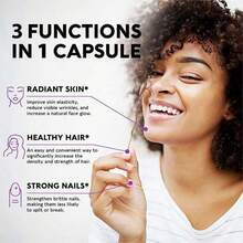Biotin Capsules - Support Hair Growth, With Vitamin B6 B2 D3, Easy To Absorb, 120 Capsules - 1瓶 - 查看 4