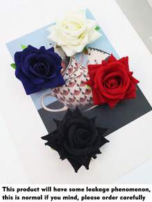 2 piezas Clips de pelo con diseño de rosa de moda, hechos de fibra de poliéster, lindos, adecuados para uso diario, maquillaje, fiestas, y apropiados para todas las estaciones, incluyendo Halloween - A - Ver 7