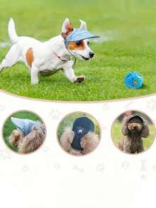 1pc Adjustable Dog Sunhat With Elastic Strap - Waterproof Pet Cap For Small, Medium & Large Breeds - Non-Woven UV Protection Outdoor Sunhat - Multicolor - View 6