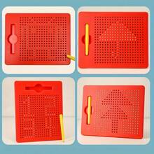 1 Stück magnetische Zeichenplatte mit glatten Stahlkugeln - Kunststoff, Zweifarbiges Design, geeignet für kreatives Kritzeln und künstlerischen Genuss - ideales Geschenk für Feste, Muttertag, Geschenk für Mütter, Schulbeginn, Schulmaterial
