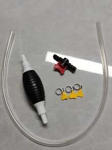 1 Set High Flow Manual Fuel Transfer Pump - Gasoline, Oil And Water Transfer Manual Siphon Hose - PVC, Standard US Thread, Fuel Transfer Tool|Transparent Design|Sturdy Structure For Transferring Gasoline, Petrol, And Liquid Water