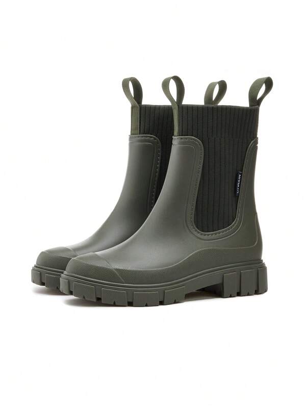 Dames effen waterdichte regenlaarzen, NewStyle modieuze ronde neus laarzen voor buiten, antislip regenlaarzen voor vrouwen en meisjes