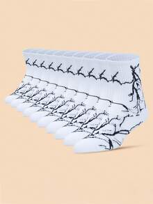 Paquete de 1/10/20 pares de calcetines deportivos de baloncesto de alto rendimiento con absorción de impactos, antideslizantes y de secado rápido con estampado, para hombres