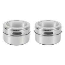 4 Packs, Magnetic Spice Jar, Wall Mounted Stainless Steel Spice Jar, With Lid And Small Hole, Rust Free, Easy To Clean