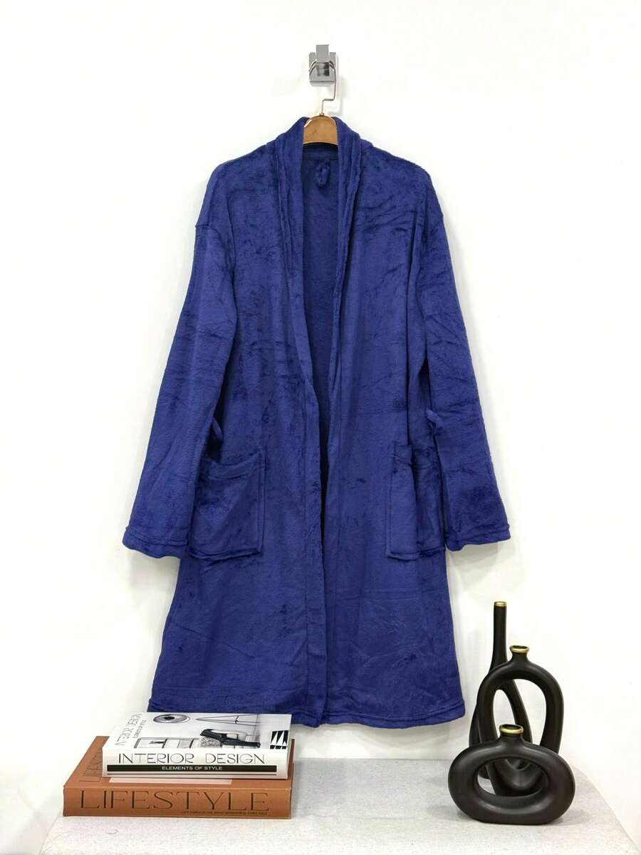 Ally Soft Terrycloth Bathrobe Microfiber Adult Unisex Adult - Azul Marino - Ver 1