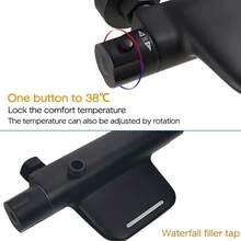 PHASAT Duschsystem Schwarz Thermostat Duscharmatur Duschset Regendusche mit 3 Funktion Handbrause und Überkopfbrause SB05D - Schwarz (schwarz) B - Übersicht 5
