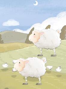 2/4 件行走动物形状铝箔气球，可爱的绵羊设计，适合生日派对，动物派对装饰