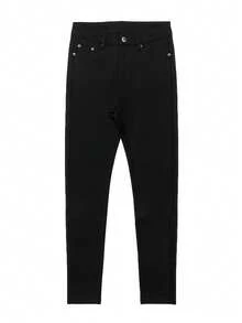 Woman High Elasticity Leggings With Narrow Feet Easter Pants - Black - View 6