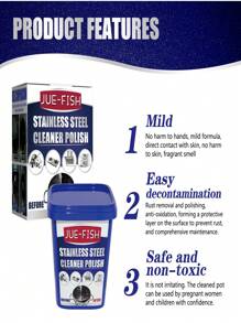 100g Stainless Steel Cleaning Paste, Magic Cleaning Paste, Kitchen Cleaning Agent Rust Remover. Effectively Removes Grease And Stains, Quickly Dissolves Oil Residue At The Bottom Of Pots, Restoring Cookware To A Clean State.