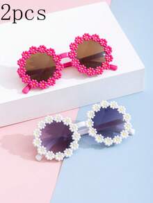 6/3/2/1 Pair Daisy Shaped Fashion Decorative Glasses For Teenagers, High Quality Regular Glasses, Suitable For Parties, Cute Daisy Petal Glasses, Street Style Decorative Glasses (Paper Glasses Case Included) - 彩色 - 查看 17