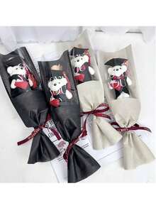 5pcs/1pc 卡通花束熊，毕业/教师节礼物泰迪熊，情人节/毕业礼物花束DIY泰迪熊，派对礼物 - 彩色 - 查看 4