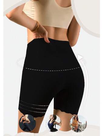 Seamless High Waist Shaping Shorts - Comfortable Nylon Spandex Underwear, Suitable For Casual Wear - Machine Washable, Abdomen Slimming And Butt Lifting