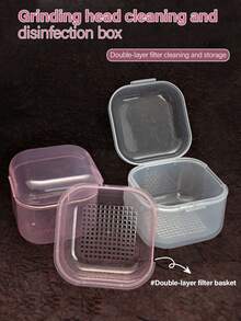 Square Nail Drill Bit Disinfection Box With Filter Layer, Manicure Tool Soaking And Disinfection Tray, Professional Beauty Salon Manicure Cleaning Container - Multicolor - View 10