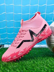 1 Paio Di Scarpe Da Calcio Per Uomo/Donna/Giovane, Stivali Alti Per Sport All'aperto, Scarpe Da Calcio Resistenti E Antiscivolo, Adatte Per Erba Artificiale, Sabbia, Prato, Campi Interni, Stringate, Scarpe Da Allenamento Leggere E Ad Alta Prestazione Con Design Grip