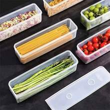 PE Plastic Fresh-Keeping Vegetable Storage Containers - 9.84in Refrigerator Organizer Boxes For Cilantro, Green Onions, Mint - Durable Sealable Kitchen Storage Bins - Multicolor - View 7