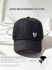 1pc Heart Print Adjustable Baseball Cap, Outdoor Sun Protection Casual Hat For Spring Autumn Travel Beach, For Young Men, Y2K Style,Summer,Holiday - Baseball Cap - View 8