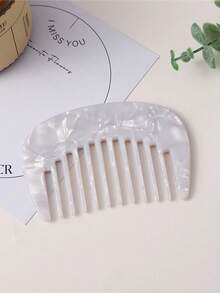 Fashionable Mini Portable Semicircle Acetate Hair Comb - Multicolor - View 3