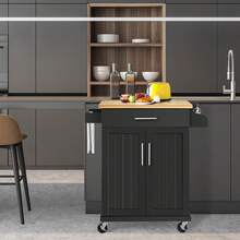 Kitchen Storage Cart Kitchen Furniture With Drawer - Black - View 4