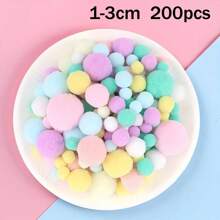 50 pièces/paquet, 1/1,5/2/2,5/3cm Pompons de couleur bonbon, haute élasticité - pour l'artisanat DIY, pompons colorés, cadeaux de fêtes, accessoires de cheveux, vêtements, rideaux, décorations de porte, art textile doux pour la décoration murale de la maison, décorations de fête