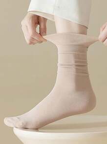 1/3/5 Pairs Women Summer Thin Mid-Calf Odor-Resistant Lounge Socks, New Style White Boneless Ruffle Tube Socks