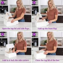 1/10 Packs 10x10x5 Inches White Bakery Boxes With Window Cake Board 10inch Cake Boxes For Cake, Valentine's Day, Pastries, Chocolates, Cookies, Pie, Birthday Party, Wedding, Easter - White 10x10x5inch - View 3