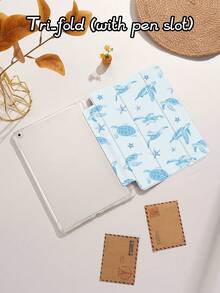 海洋元素海龟和海星图案保护壳兼容 iPad Air 4/5 10.9 英寸、iPad 7/8/9/10.2 英寸、iPad 第 10 代，兼容 Kindle Paperwhite 第 12 代 2024、Kindle（第 11 代）2022 年发布，兼容三星 Galaxy Tab S6 Lite 10.4 英寸，带自动睡眠/唤醒功能的保护壳，多种款式可供选择 - 彩色 - 查看 4