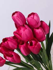 44cm Tulip, 9 Forks 9 Heads Tulip, Artificial Flowers, Decoration, Tulip Bouquet, Artificial Flowers, For DIY Flower Arrangement, For Wedding, For Home, Garden, Decoration - Multicolor - View 9