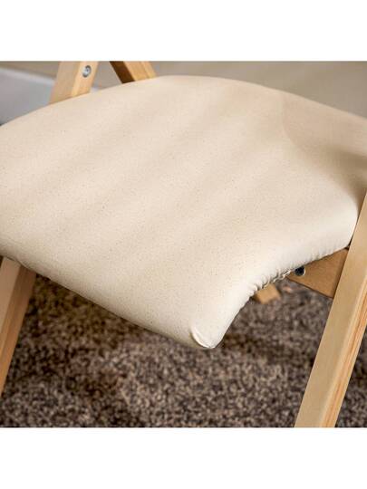 SoBuy Folding Wooden Stoel Upholstery Ergonomic Kitchen Dining Room Chair, Foldable Space Saving, Fully Assembled, Ideal Kitchen, Balcony Office, Grijs FST40 HG view 7