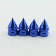 4个通用铝合金轮胎气门嘴帽，适用于轿车、卡车、SUV和摩托车，个性化设计和改进的气门芯套筒，有效防止轮胎灰尘进入 | 现代气门嘴帽 | 铝合金气门嘴帽 - 彩色 - 查看 10