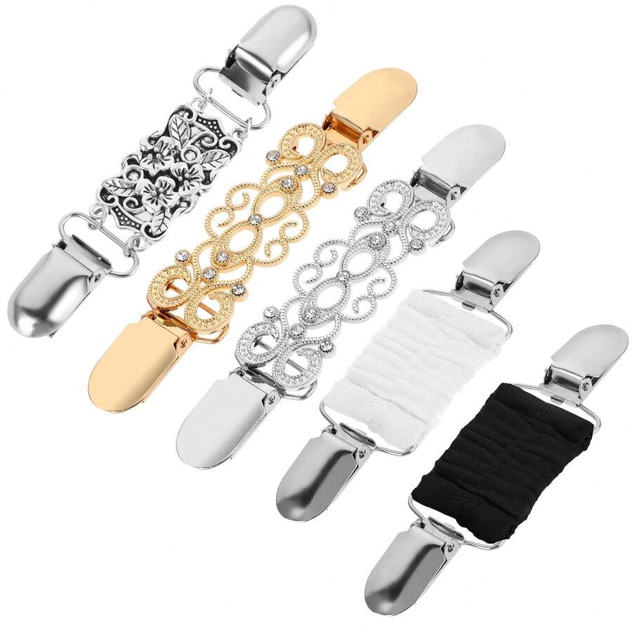 5Pcs Dress Clips Back Cinch Waist Cincher Clip Vintage Shirt Clips Sweater Clips Fit Sweater Shawl Cinch Shirt Clip Retro Cardigan Clip For Women Clothing - Multicolor - View 1