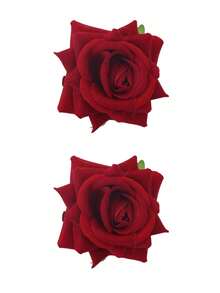 2 piezas Clips de pelo con diseño de rosa de moda, hechos de fibra de poliéster, lindos, adecuados para uso diario, maquillaje, fiestas, y apropiados para todas las estaciones, incluyendo Halloween - A - Ver 8