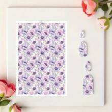Watercolor Flower Transfer Paper - 1 Sheets Vintage Rustic Floral Transfer Paper For Polymer Clay Earrings, Retro Flower Clay Transfer Paper For Jewelry - Multicolor - View 29