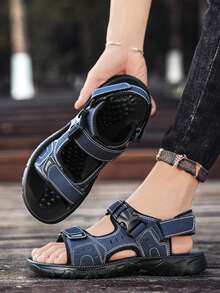 Sandalias casuales unisex, sandalias deportivas para exteriores, sandalias de suela gruesa de negocios casuales para el verano y la playa, sandalias cruzadas ajustables transpirables y cómodas para hombres, sandalias de verano para hombres, zapatillas de verano, tallas 36-47, sandalias de mujer, sandalias de verano para mujer, sandalias de senderismo para mujer, zapatos para caminar de mujer, zapatos de verano para mujer - Azul - Ver 2
