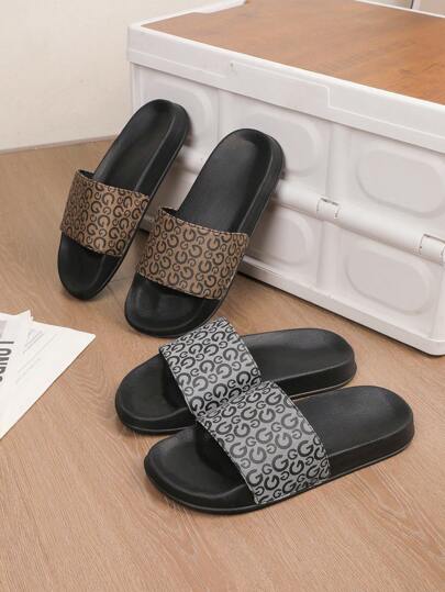 HISQIM Men's Casual Slippers, Simple And Fashionable Men's Sandals, Home Slippers, Beach Sandals, Indoor Slippers, Bathroom Sandals, Comfortable And Light, Thick Sole, Non-Slip, Easy To Clean