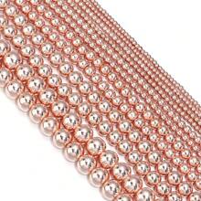 1 pièce Perles rondes en agate noire plaquées or rose, style mode polyvalent punk métal, fabrication de bijoux artisanaux, convient pour les bracelets, colliers, pendentifs, charms de téléphone portable, porte-clés, tailles assorties 2/3/4/6/8/10mm