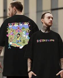 T-Shirt System Of Tour Brazil A Down Fans Rock Band Salomon Cute Wake Up! - 黑色 - 查看 2