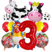 Globos digitales de animales de granja del 1 al 9, adecuados para decoraciones de fiestas de cumpleaños con temática de animales de granja, fondos, decoraciones para baby shower - Multicolor - Ver 5