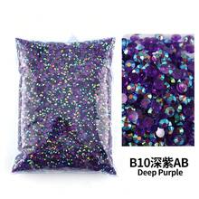 Bán buôn số lượng lớn nhựa Rhinestone thạch màu AB trong suốt AB 2mm, 3mm, 4mm, 5mm, 6mm mặt phẳng nghệ thuật móng tay trang trí quần áo - Nhiều màu - Xem 36