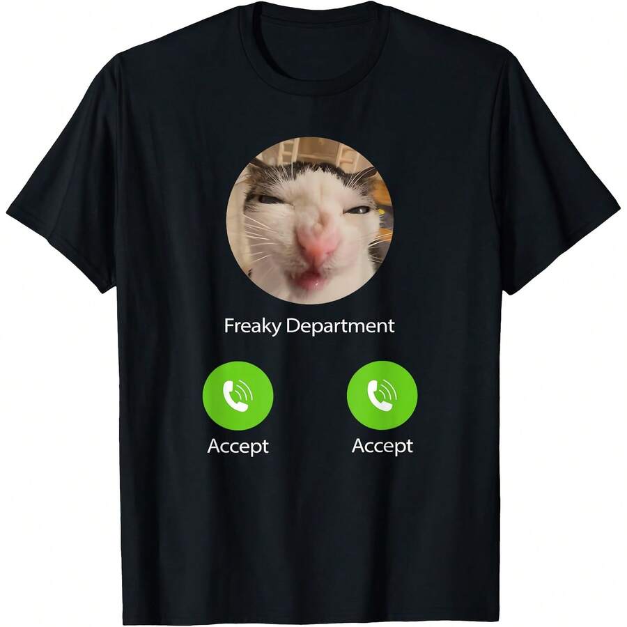 Freaky Department Funny Cat Meme T-Shirt | SHEIN USA