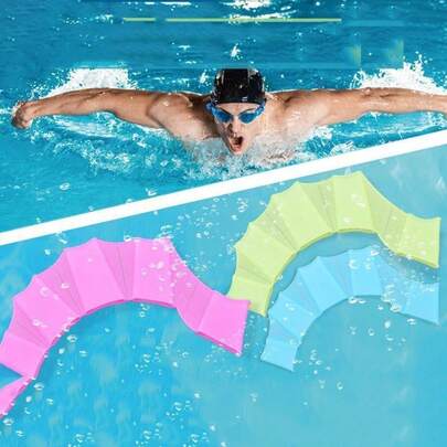 Silicone Swimming Paddles, Adult Free Style Swimming Stroke Practice Training Accessory,Outdoor Interactive Toy