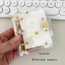 1 套 3 孔雏菊笔记本、活页环口袋便笺本、60 张网格纸/空白纸、DIY 迷你垃圾日记本手册、学校用品、返校 - 均碼 - 查看 7