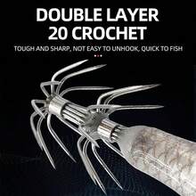 5 حبات/عبوة طُعم روبيان مضيء مصنوع من خشب ، وزن 5.7 جرام ، فتحة ربط كبيسة ومشبك هوك للسمك الأخطبوط والحبار ، طُعم صيد البحر - متعدد الألوان - مشاهدة 4